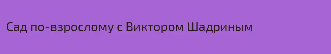 Сад по-взрослому с Виктором Шадриным